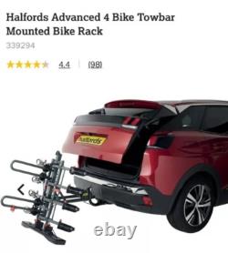Halfords Advance 4 Bike Tow Bar Mount Cycle Car Rack Foldable Lockable RRP 400£