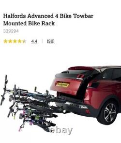 Halfords Advance 4 Bike Tow Bar Mount Cycle Car Rack Foldable Lockable RRP 400£