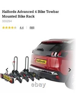 Halfords Advance 4 Bike Tow Bar Mount Cycle Car Rack Foldable Lockable RRP 400£