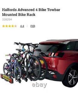 Halfords Advance 4 Bike Tow Bar Mount Cycle Car Rack Foldable Lockable RRP 400£