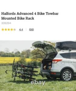 Halfords Advance 4 Bike Tow Bar Mount Cycle Car Rack Foldable Lockable RRP 400£