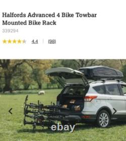 Halfords Advance 4 Bike Tow Bar Mount Cycle Car Rack Foldable Lockable RRP 400£
