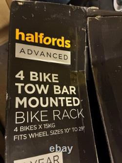 Halfords Advance 4 Bike Tow Bar Mount Cycle Car Rack foldable -Brand new in box Halfords Advance 4 Bike Tow Bar Mount Cycle Car Rack foldable -Brand new in box