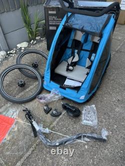 Halfords Advanced Double Bike Trailer Kids Carrier Including Stroller Kit