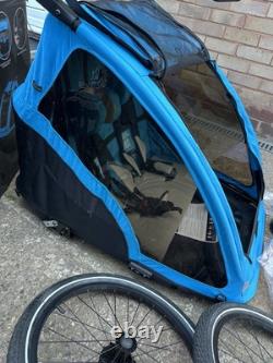 Halfords Advanced Double Bike Trailer Kids Carrier Including Stroller Kit