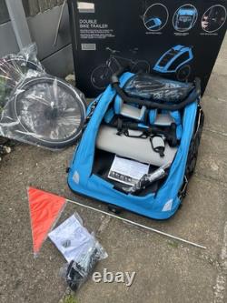 Halfords Advanced Double Bike Trailer Kids Carrier New Condition