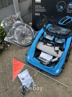 Halfords Advanced Double Bike Trailer Kids Carrier New Condition