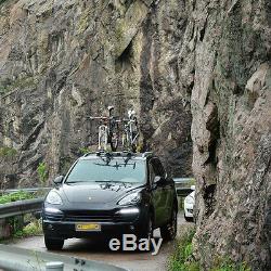 Heavy Duty 2-Bike Fork Mount Roof Fit Car Rack Bike Carrier with Rear Wheel Straps