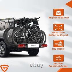 Heavy Duty Electric 3 Bike Rack Rear Tow Bar E-Bike Carrier 13 Pin 60KG Foldable