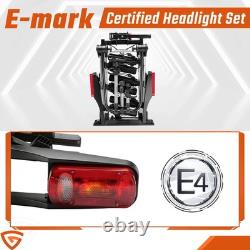 Heavy Duty Electric 3 Bike Rack Rear Tow Bar E-Bike Carrier 13 Pin 60KG Foldable