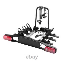 Heavy Duty Electric 3 Bike Rack Rear Tow Bar E-Bike Carrier 13 Pin 60KG Foldable