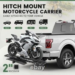 Heavy Duty Motorcycle Carrier Hitch Mount Rack for Dirt Bikes & Trucks, 500LB Ca