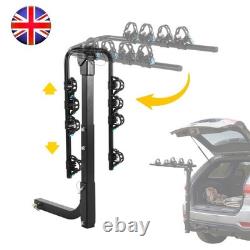 Hitch Mounted Bike Rack 4 Bike Capacity 2 Inch Receiver Foldable Bicycle Carrier