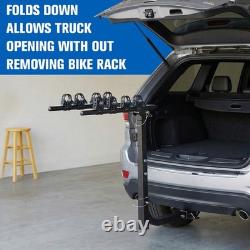 Hitch Mounted Bike Rack 4 Bike Capacity 2 Inch Receiver Foldable Bicycle Carrier