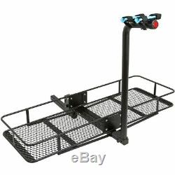 Hitch-Mounted Folding Cargo Carrier with 2-Bike Rack 500 lb Capacity OPEN BOX