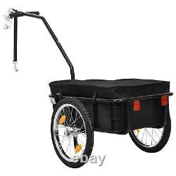 Itzcominghome Bicycle Bike Cargo Wagon Trailer Cart Carrier Steel Frame Black