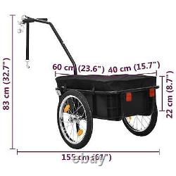 Itzcominghome Bicycle Bike Cargo Wagon Trailer Cart Carrier Steel Frame Black