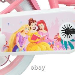 Kids Disney Princess Bike 14 Removable Stabilisers Doll Carrier Pink Bicycle 4+