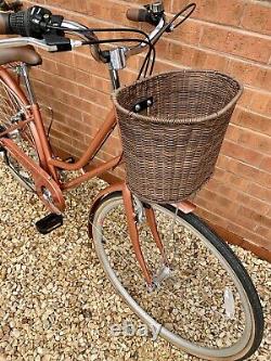 Ladies Traditional Bicycle Womens Retro Look Bike With Basket Mudguards Carrier