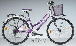 Lombardo Miafiori 270 Ladies Hybrid Bike 19 Frame + Mudgaurds, Carrier & Basket