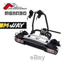 M-WAY 2 or 3 BIKE RACK TOW BAR MOUNTED REAR CYCLE CARRIER WITH LIGHTS