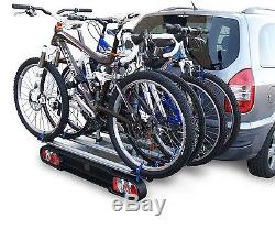 M-WAY Foxhound Towbar 4 Bike Cycle Carrier Rack with Lights 7 Pin 60KG