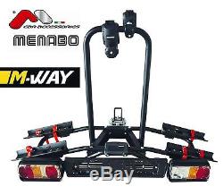 M-WAY Seagull Titling Tow Bar 2 Cycle Bike Carrier with Lights 7 Pin 30KG