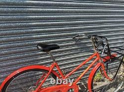 Maruishi Cargo Bike. Postal Bike Japan. Red Japanese Carrier Working Mamachari