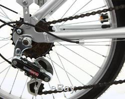 Mizani City Unisex 20 6 Speed Folding Bike Bicycle Silver Mudguards & Carrier
