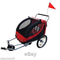 New 2 in 1 Bicycle Carrier Double Infant Child Baby Bike Trailer Jogger Stroller