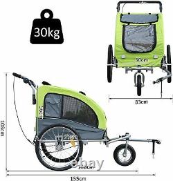 New Large Bike Dog Trailer Steel Pushchair Stroller Carrier Jogging Pet Ride New