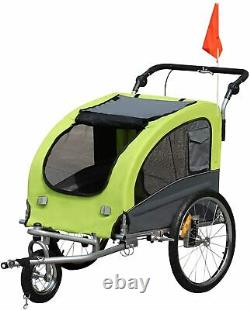 New Large Bike Dog Trailer Steel Pushchair Stroller Carrier Jogging Pet Ride New