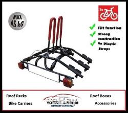 New Platform 3 black, Towbar Mounted Tilting 3 Bike Rack / 3 Cycle Carrier 4x4