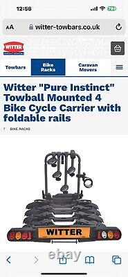 New Witter Pure Instinct Towball Mounted 4 Bike Cycle Carrier Cost £500 Not Used