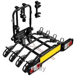 Peruzzo Parma P-706/4 Towbar Cycle Carrier 4 Bike Black Car Tow Bar Tilting Rack