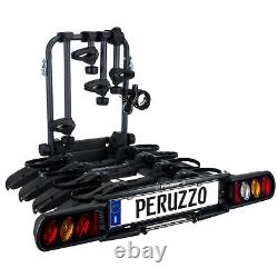 Peruzzo Pure Instinct 4 Bike Tow Ball Cycle Carrier Folding, 2 Yr Warranty