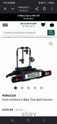 Peruzzo Pure Instinct Towbar Mount 2 Bike Rack Carrier Foldable Black