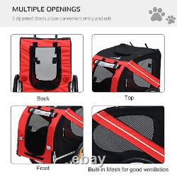 Pet Bicycle Trailer Dog Cat Bike Carrier Water Resistant Red Outdoor