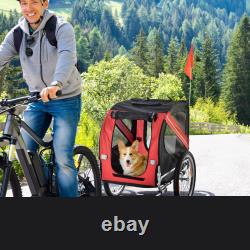 Pet Bicycle Trailer Dog Cat Bike Carrier Water Resistant With Hitch Coupler