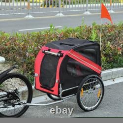 Pet Bicycle Trailer Dog Cat Bike Carrier Water Resistant With Hitch Coupler