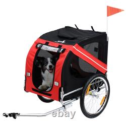Pet Bicycle Trailer Dog Cat Bike Carrier Water Resistant With Hitch Coupler