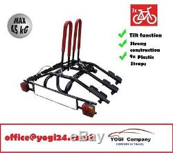 Platform 3 black, Towbar Mounted Tilting 3 Bike Rack / Three Cycle Carrier 4x4