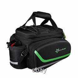 ROCKBROS Bike MTB Rear Carrier Bag Cycling Bicycle Pack Pannier Bag Black Green