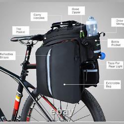 ROCKBROS Bike MTB Rear Carrier Bag Cycling Bicycle Pack Pannier Bag Black Green