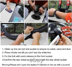 ROCKBROS Suction Cup Bike Rack for Car Roof Top 3 Bicycle Carrier Red Aluminum