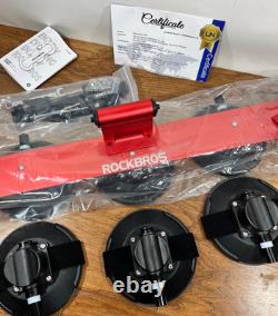 ROCKBROS Suction Cup Bike Rack for Car Roof Top 3 Bicycle Carrier Red Aluminum