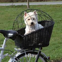 Rear Mounted Bike / Bicycle Wicker BASKET Pet Dog carrier Safe Transport Travel