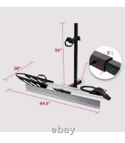 Receiver Hitch Mount Single Bicycle Carrier Rack For 1 E-bike With Ramp, Silver