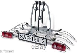 Saffier III Towbar Mounted Tilting 3 Bike Rack / Three Cycle Carrier
