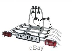 Saffier IV Towbar Mounted Tilting 4 Bike Rack / Four Cycle Carrier